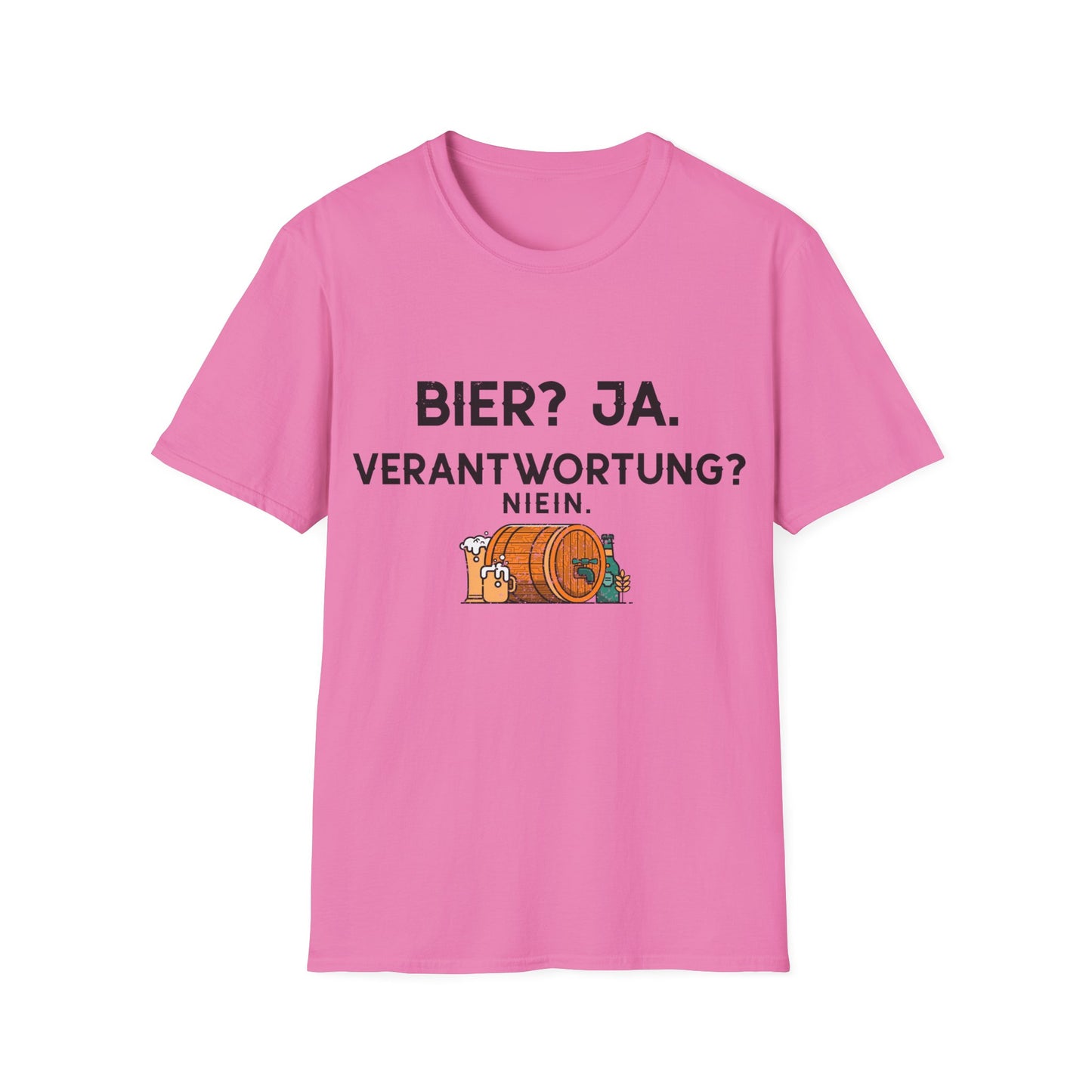 Bier? Ja. Verantwortung? Niein.“ Softstyle T-Shirt – Für Freiheitsliebende mit Humor